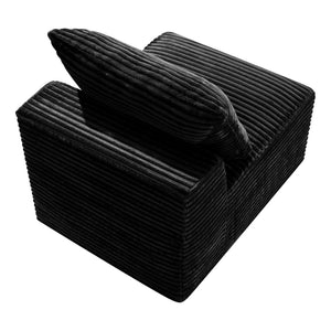 English Elm Black Corduroy Legless Floor Chair Modular Japandi Accent Seating for Any Room W5515P513220