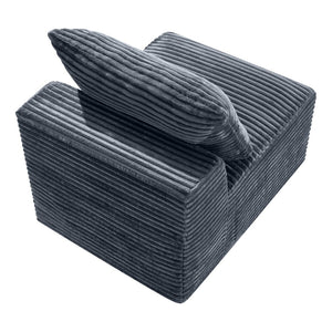English Elm Gray Corduroy Armless Modular Floor Seat Legless Low Profile Accent Chair W5515P513226