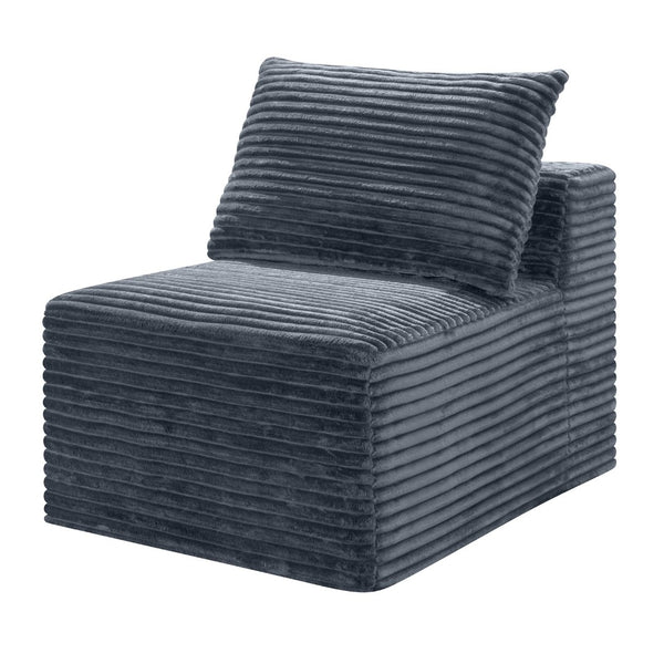 English Elm Gray Corduroy Armless Modular Floor Seat Legless Low Profile Accent Chair W5515P513226