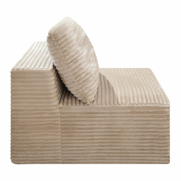 English Elm Camel Corduroy Armless Floor Chair Modular Low Profile Accent Seat for Living Room W5515P513228