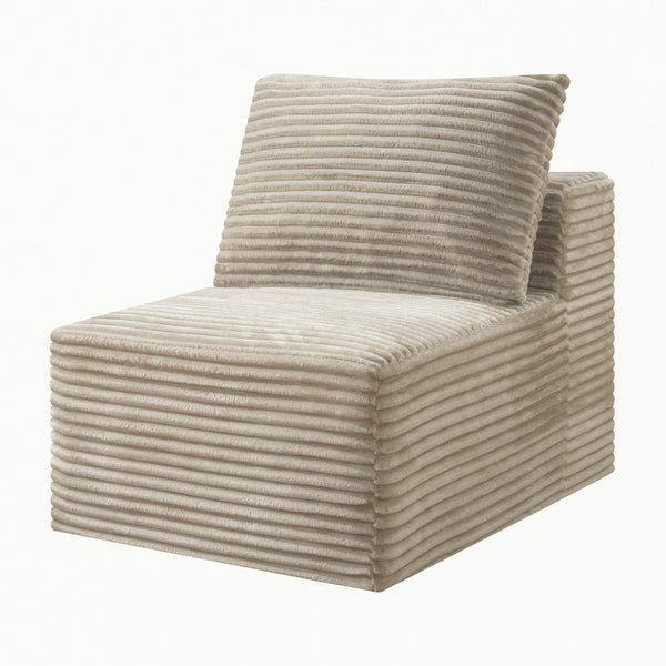 English Elm Camel Corduroy Armless Floor Chair Modular Low Profile Accent Seat for Living Room W5515P513228
