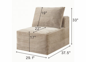 English Elm Camel Corduroy Armless Floor Chair Modular Low Profile Accent Seat for Living Room W5515P513228