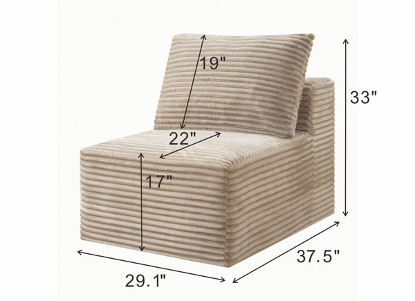 English Elm Camel Corduroy Armless Floor Chair Modular Low Profile Accent Seat for Living Room W5515P513228