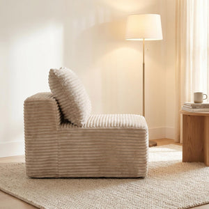 English Elm Camel Corduroy Armless Floor Chair Modular Low Profile Accent Seat for Living Room W5515P513228