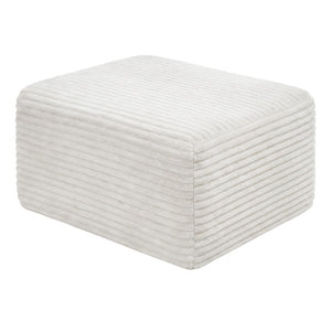 English Elm 37.5" Corduroy Square Ottoman Plush Ribbed Upholstery Footrest Accent for Living Room White W5515P513232