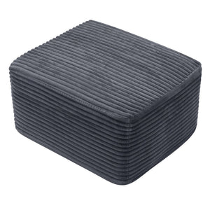 English Elm 37.5" Corduroy Square Ottoman Plush Ribbed Upholstery Footrest Accent for Living Room Gray W5515P513233