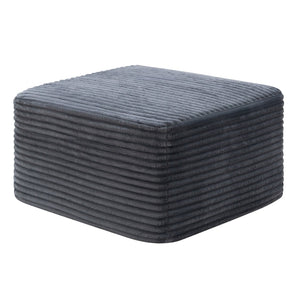 English Elm 37.5" Corduroy Square Ottoman Plush Ribbed Upholstery Footrest Accent for Living Room Gray W5515P513233