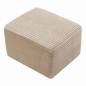 English Elm 37.5" Corduroy Square Ottoman Plush Ribbed Upholstery Footrest Accent for Living Room Camel W5515P513235