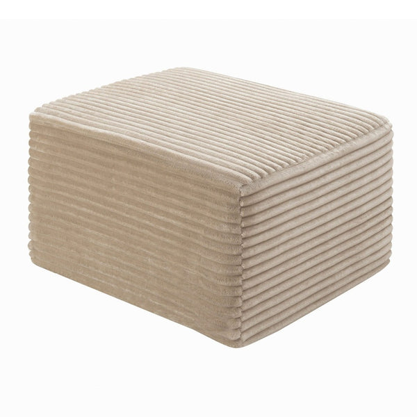 English Elm 37.5" Corduroy Square Ottoman Plush Ribbed Upholstery Footrest Accent for Living Room Camel W5515P513235