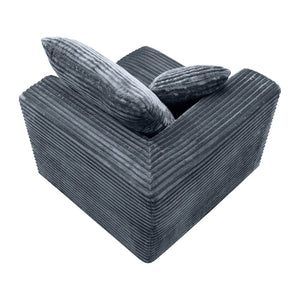 English Elm Gray Corduroy Legless Modular Floor Sofa Lounge Chair for Dorm or Home Theater W5515P513267
