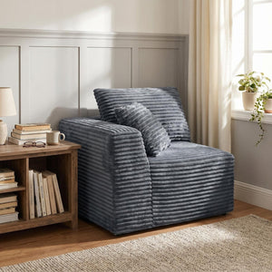 English Elm Gray Corduroy Legless Modular Floor Sofa Lounge Chair for Dorm or Home Theater W5515P513267