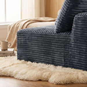English Elm Gray Corduroy Legless Modular Floor Sofa Lounge Chair for Dorm or Home Theater W5515P513267