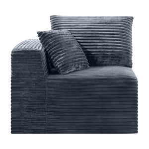 English Elm Gray Corduroy Legless Modular Floor Sofa Lounge Chair for Dorm or Home Theater W5515P513267