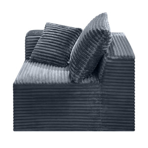 English Elm Gray Corduroy Legless Modular Floor Sofa Lounge Chair for Dorm or Home Theater W5515P513267