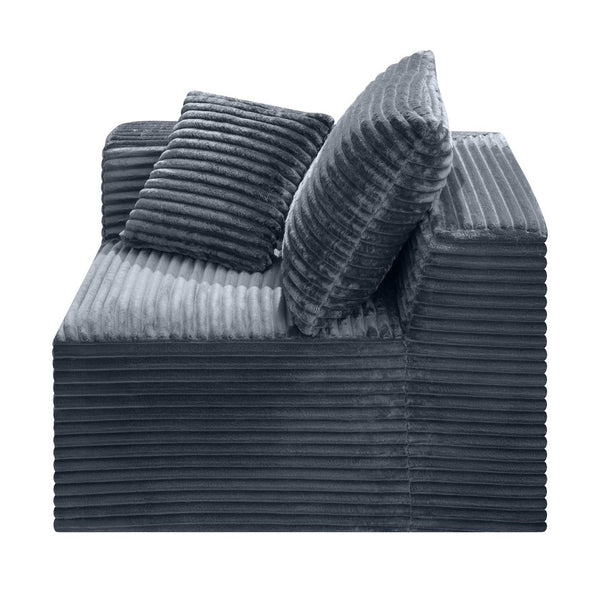 English Elm Gray Corduroy Legless Modular Floor Sofa Lounge Chair for Dorm or Home Theater W5515P513267
