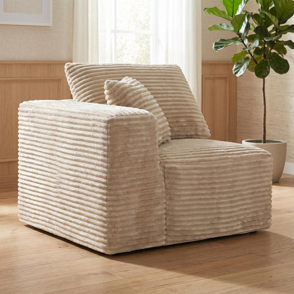 English Elm Camel Corduroy Legless Modular Floor Chair Plush Low Profile Accent for Living Spaces W5515P513271