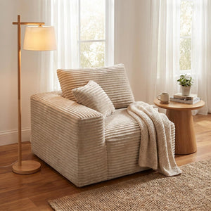 English Elm Camel Corduroy Legless Modular Floor Chair Plush Low Profile Accent for Living Spaces W5515P513271