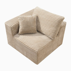 English Elm Camel Corduroy Legless Modular Floor Chair Plush Low Profile Accent for Living Spaces W5515P513271