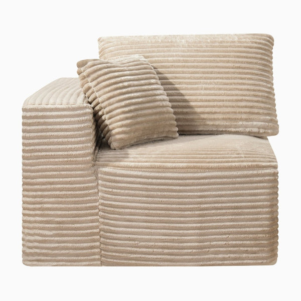English Elm Camel Corduroy Legless Modular Floor Chair Plush Low Profile Accent for Living Spaces W5515P513271