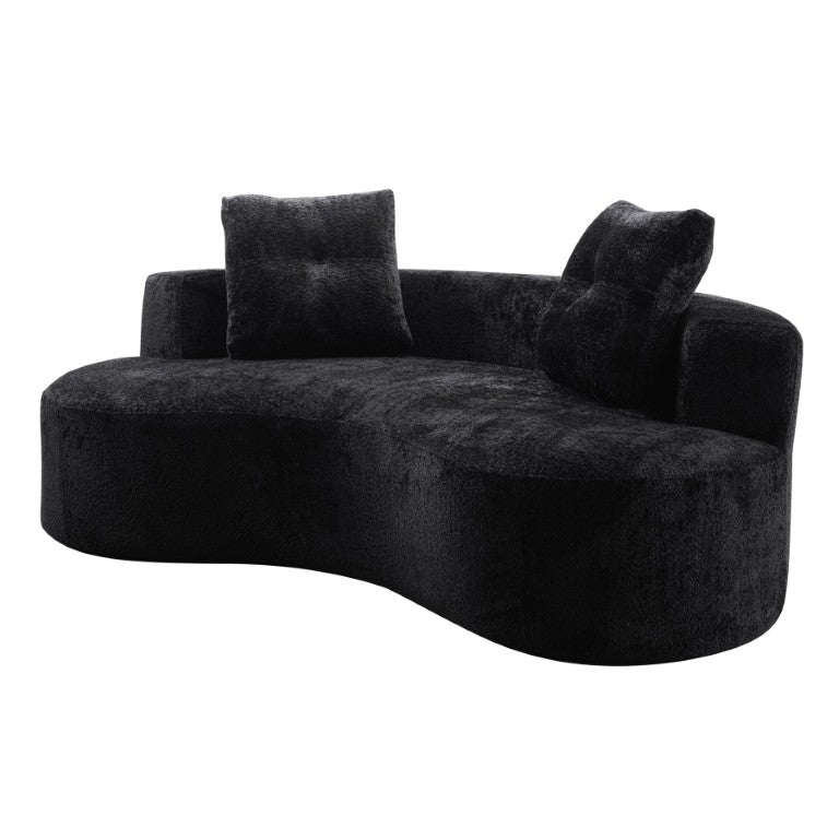 English Elm 80 Inch Boucle Floor Sofa Three Seat Frameless Low Profile Living Room Lounge W5515P566349