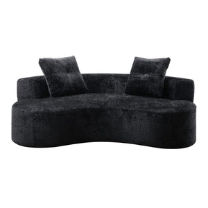 English Elm 80 Inch Boucle Floor Sofa Three Seat Frameless Low Profile Living Room Lounge W5515P566349