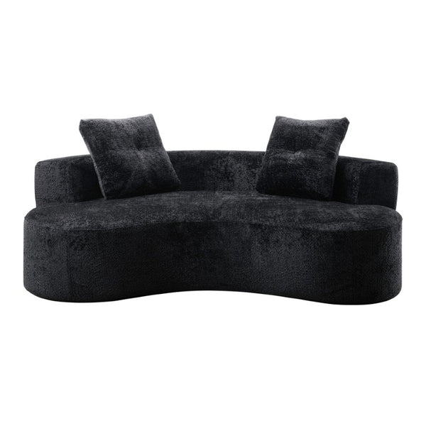 English Elm 80 Inch Boucle Floor Sofa Three Seat Frameless Low Profile Living Room Lounge W5515P566349