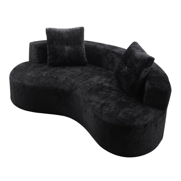 English Elm 80 Inch Boucle Floor Sofa Three Seat Frameless Low Profile Living Room Lounge W5515P566349