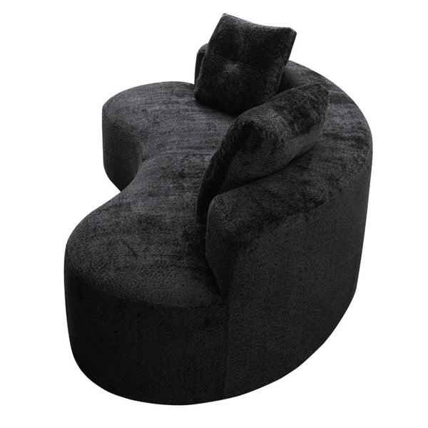 English Elm 80 Inch Boucle Floor Sofa Three Seat Frameless Low Profile Living Room Lounge W5515P566349