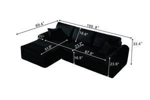 English Elm 109Cloud Modular L-Shape Sectional Deep Seat Memory Foam Sofa for Living Room W5515S00004