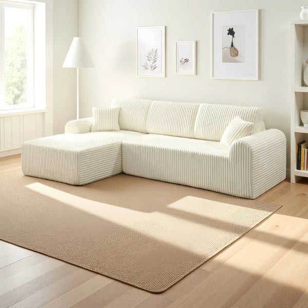 English Elm 109Cloud Modular L-Shape Sectional Deep Sink-In Memory Foam Living Room Couch W5515S00005
