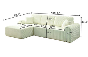English Elm 109Cloud Modular L-Shape Sectional Deep Sink-In Memory Foam Living Room Couch W5515S00005