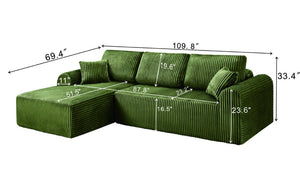 English Elm 109Cloud Modular L-Shape Sectional with Memory Foam Deep Seating for Living Room W5515S00006