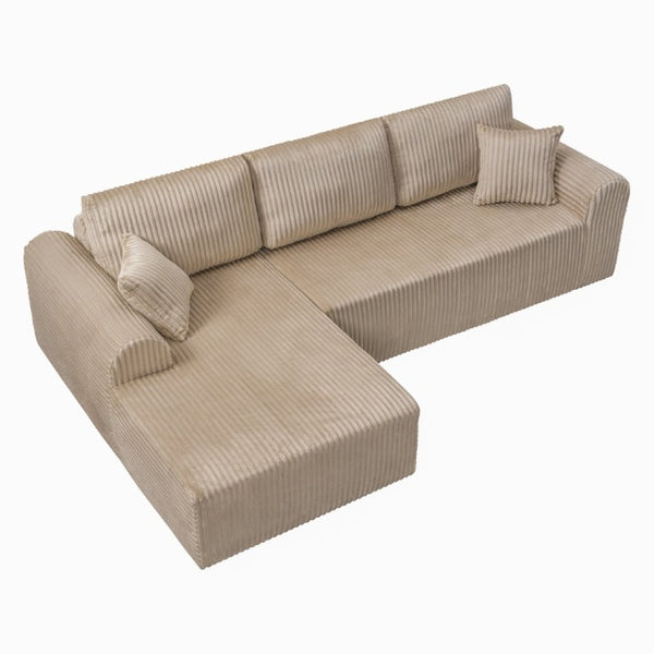English Elm 109Cloud Modular L-Shape Sectional with Memory Foam Deep Seat Lounge Sofa W5515S00007
