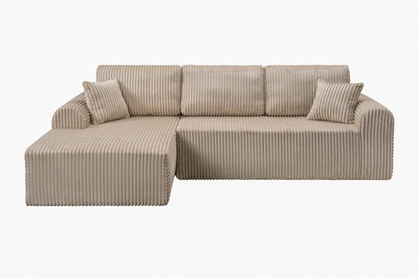 English Elm 109Cloud Modular L-Shape Sectional with Memory Foam Deep Seat Lounge Sofa W5515S00007