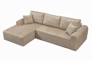 English Elm 109Cloud Modular L-Shape Sectional with Memory Foam Deep Seat Lounge Sofa W5515S00007