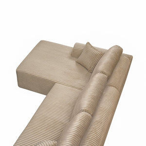 English Elm 109Cloud Modular L-Shape Sectional with Memory Foam Deep Seat Lounge Sofa W5515S00007