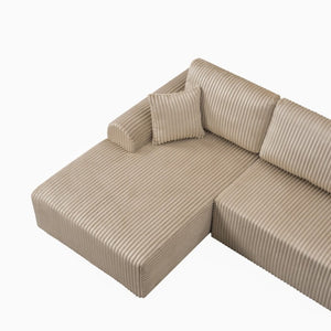 English Elm 109Cloud Modular L-Shape Sectional with Memory Foam Deep Seat Lounge Sofa W5515S00007