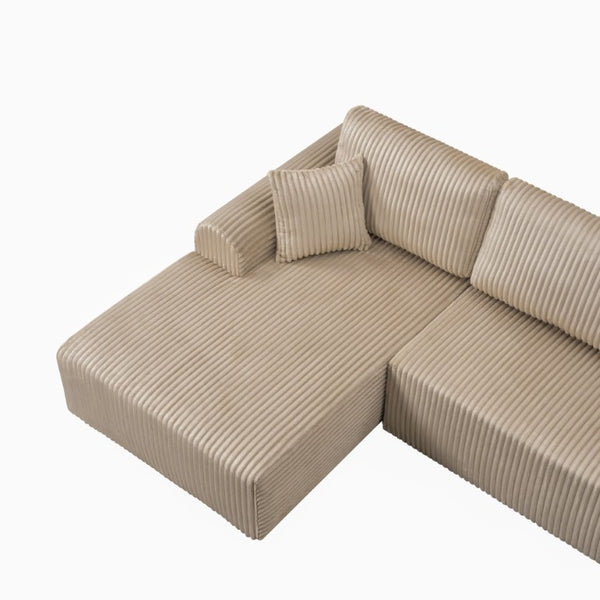 English Elm 109Cloud Modular L-Shape Sectional with Memory Foam Deep Seat Lounge Sofa W5515S00007
