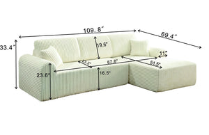 English Elm 109Cloud Oversized Modular Sectional Chaise Sofa Deep Sink Memory Foam Living Room W5515S00009