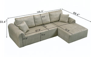 English Elm 109Cloud Modular Sectional Two Chaise Cloud Sofa Washable Cover Modern Lounge W5515S00011
