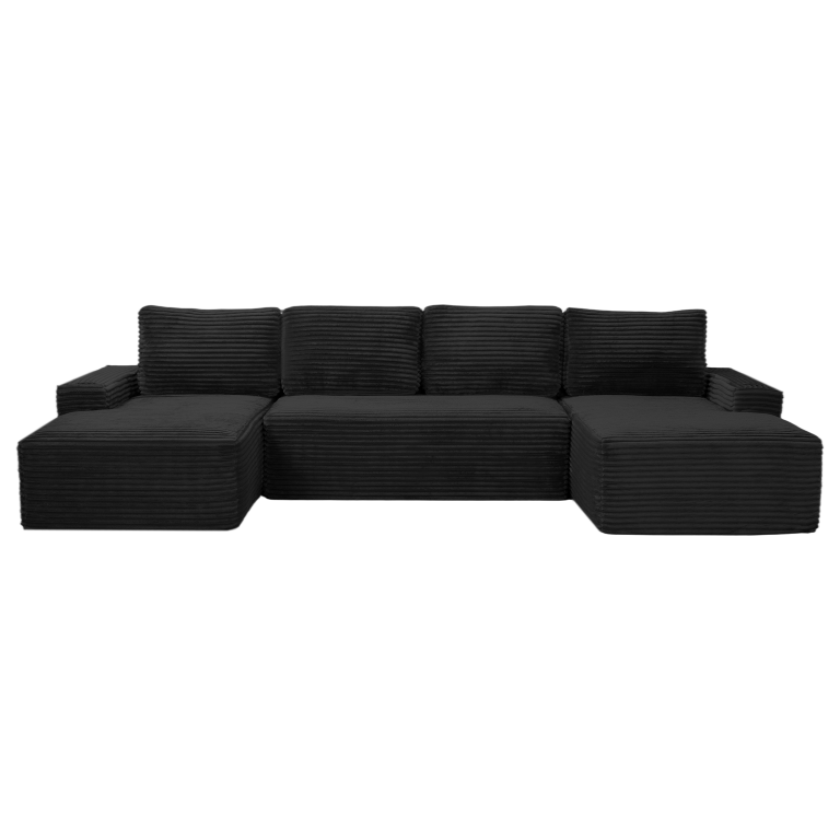 English Elm Compressible Corduroy Cloud Sectional Plush U Shape Modular Sofa for Living Room W5515S00027