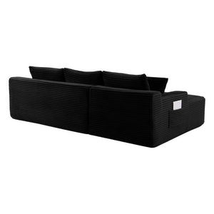 English Elm 94.5 Inch Corduroy U-Shaped Modular Sectional Deep Seat Sofa for Living Spaces W5515S00045