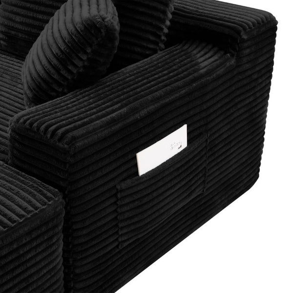 English Elm 94.5 Inch Corduroy U-Shaped Modular Sectional Deep Seat Sofa for Living Spaces W5515S00045