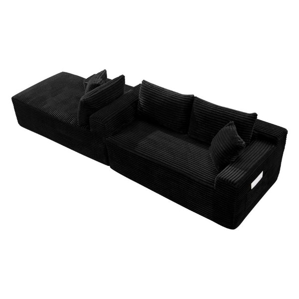 English Elm 94.5 Inch Corduroy U-Shaped Modular Sectional Deep Seat Sofa for Living Spaces W5515S00045