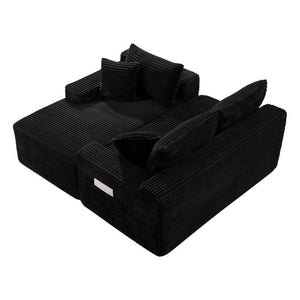 English Elm 94.5 Inch Corduroy U-Shaped Modular Sectional Deep Seat Sofa for Living Spaces W5515S00045