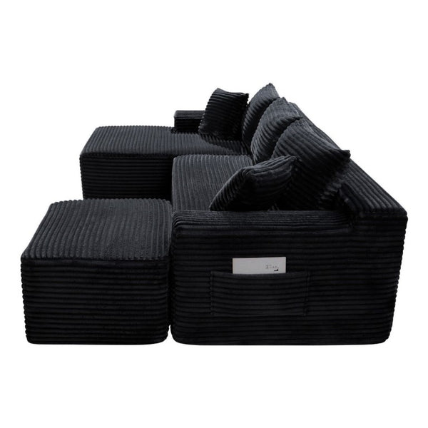 English Elm 94.5 Inch Corduroy U-Shaped Modular Sectional Deep Seat Sofa for Living Spaces W5515S00045