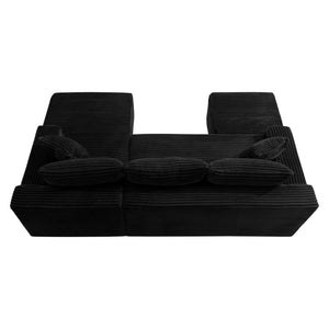 English Elm 94.5 Inch Corduroy U-Shaped Sectional Sofa Deep Seat Modular Living Room Couch W5515S00046