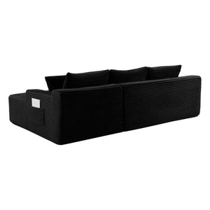 English Elm 94.5 Inch Corduroy U-Shaped Sectional Sofa Deep Seat Modular Living Room Couch W5515S00046