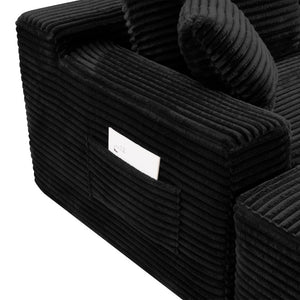 English Elm 94.5 Inch Corduroy U-Shaped Sectional Sofa Deep Seat Modular Living Room Couch W5515S00046