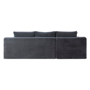 English Elm 94.5 Inch Corduroy U-Shaped Sectional Sofa Deep Seat Modular Design for Living Room W5515S00047